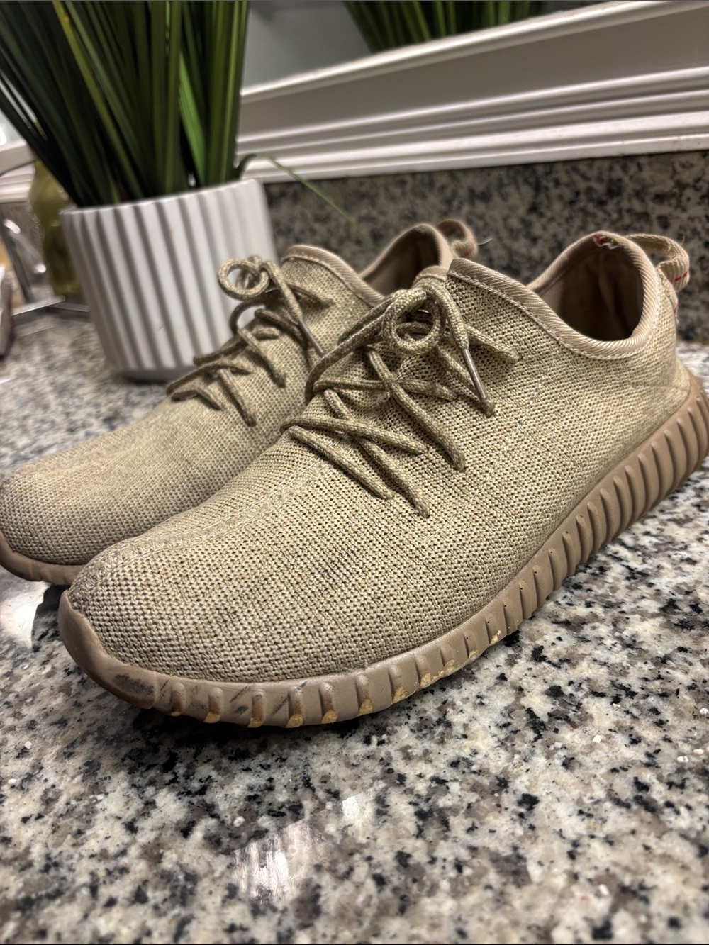 Adidas Yeezy Boost 350 Men's Lightweight Knit Casual Sneakers - Tan